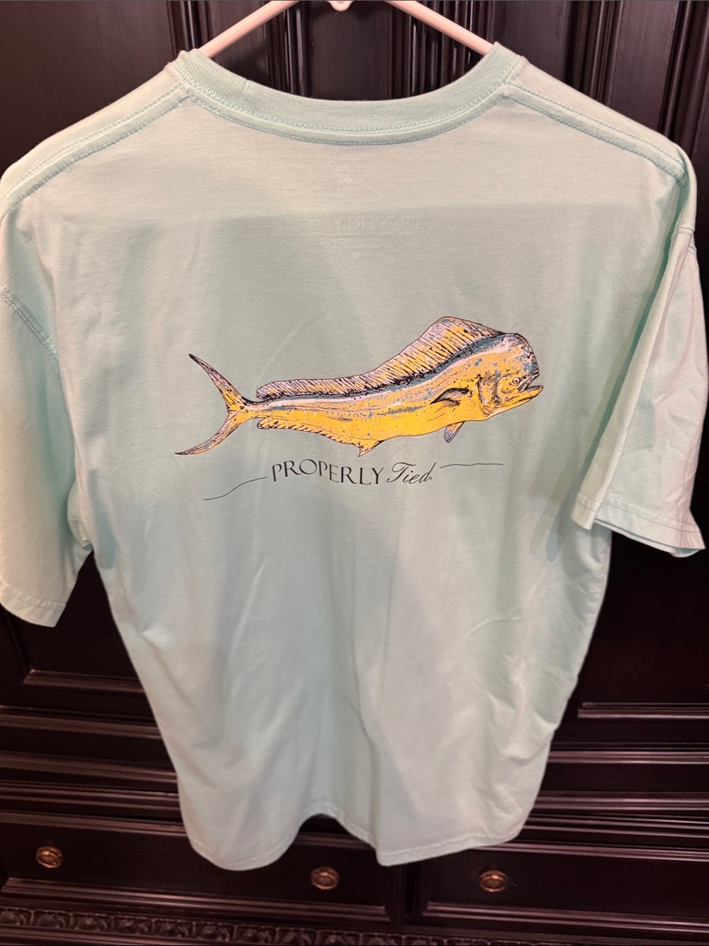 Men's Mint Green Dory Fish T-Shirt - Yellow Fish Graphic, medium, excellent used
